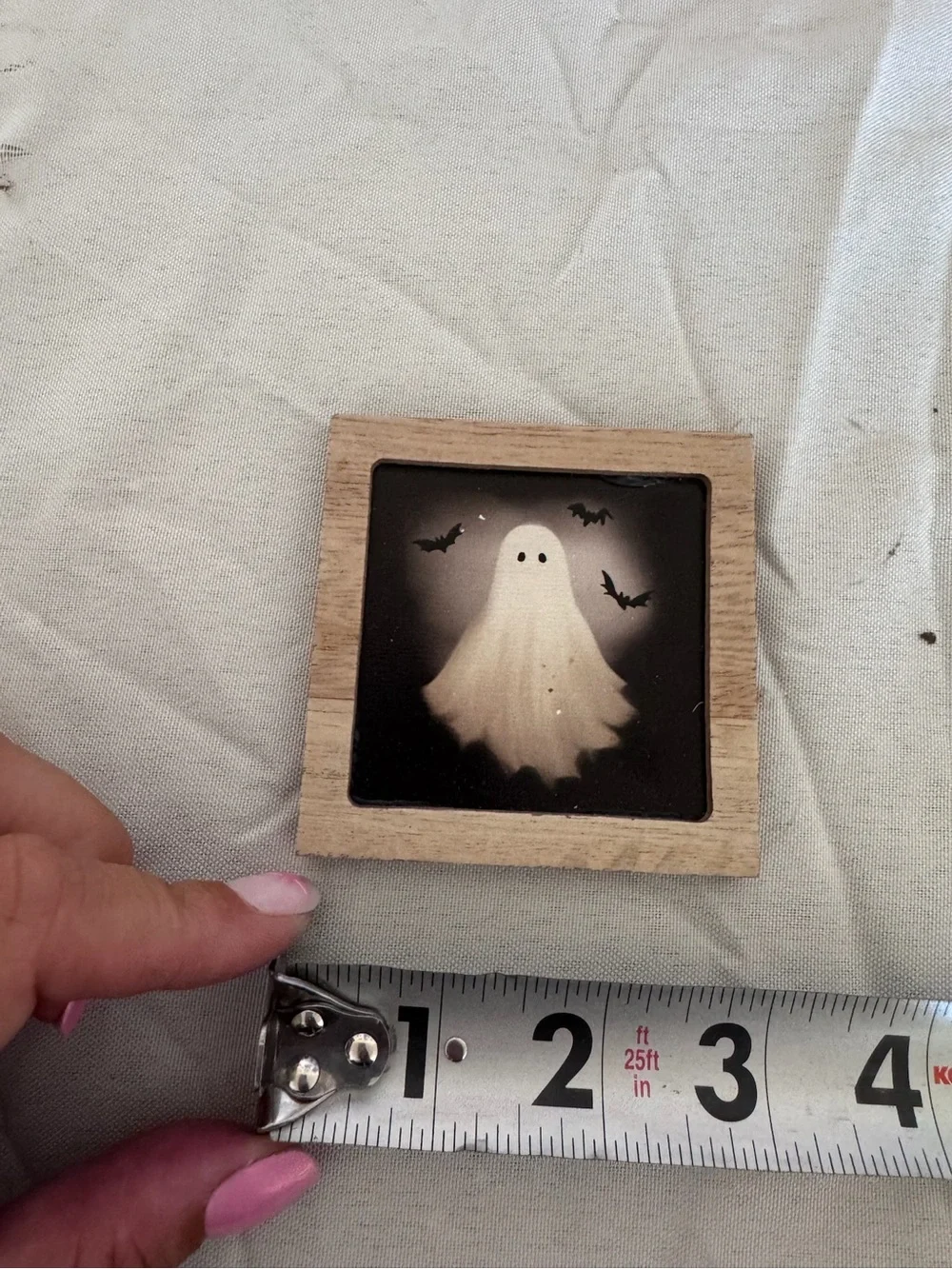 Target Halloween Wood Ghost frame - magnetic back -